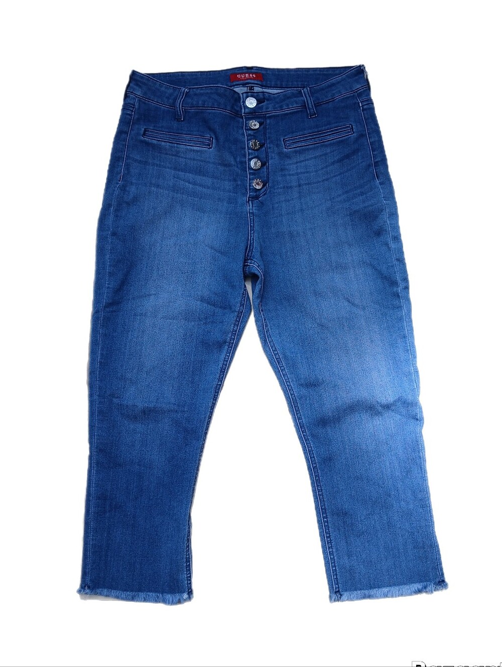 Guess Women's Blue Highwaisted Denim Capri Jeggings | Sz US 30 8